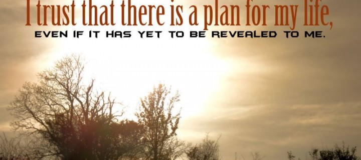 I trust there is a plan for life